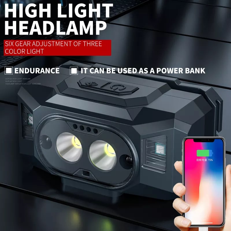 WATERPROOF ULTRA BRIGHT LED HEADLAMP, usb charging | free delivery